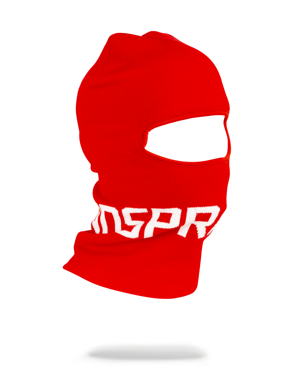 RED  LOGO SKI MASK