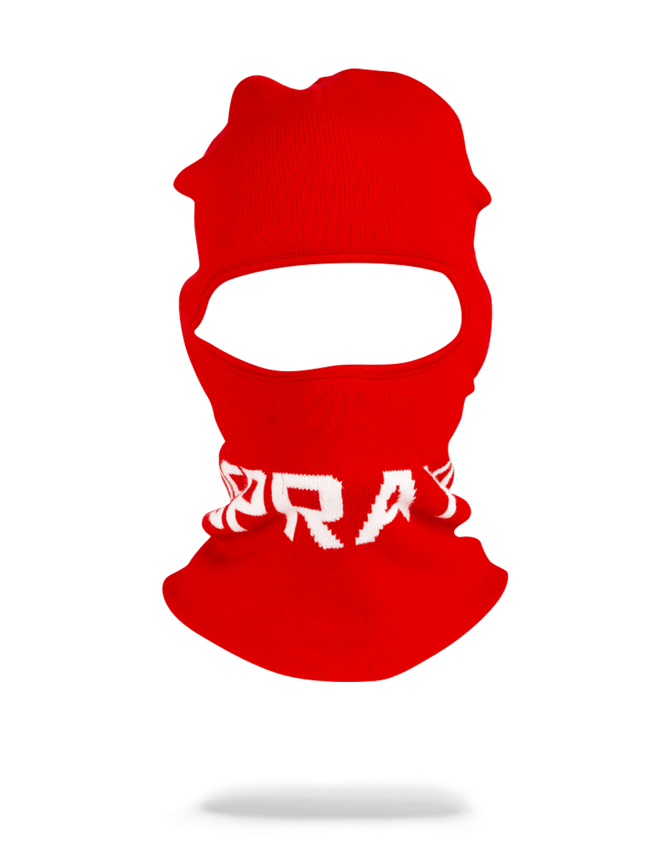 RED  LOGO SKI MASK