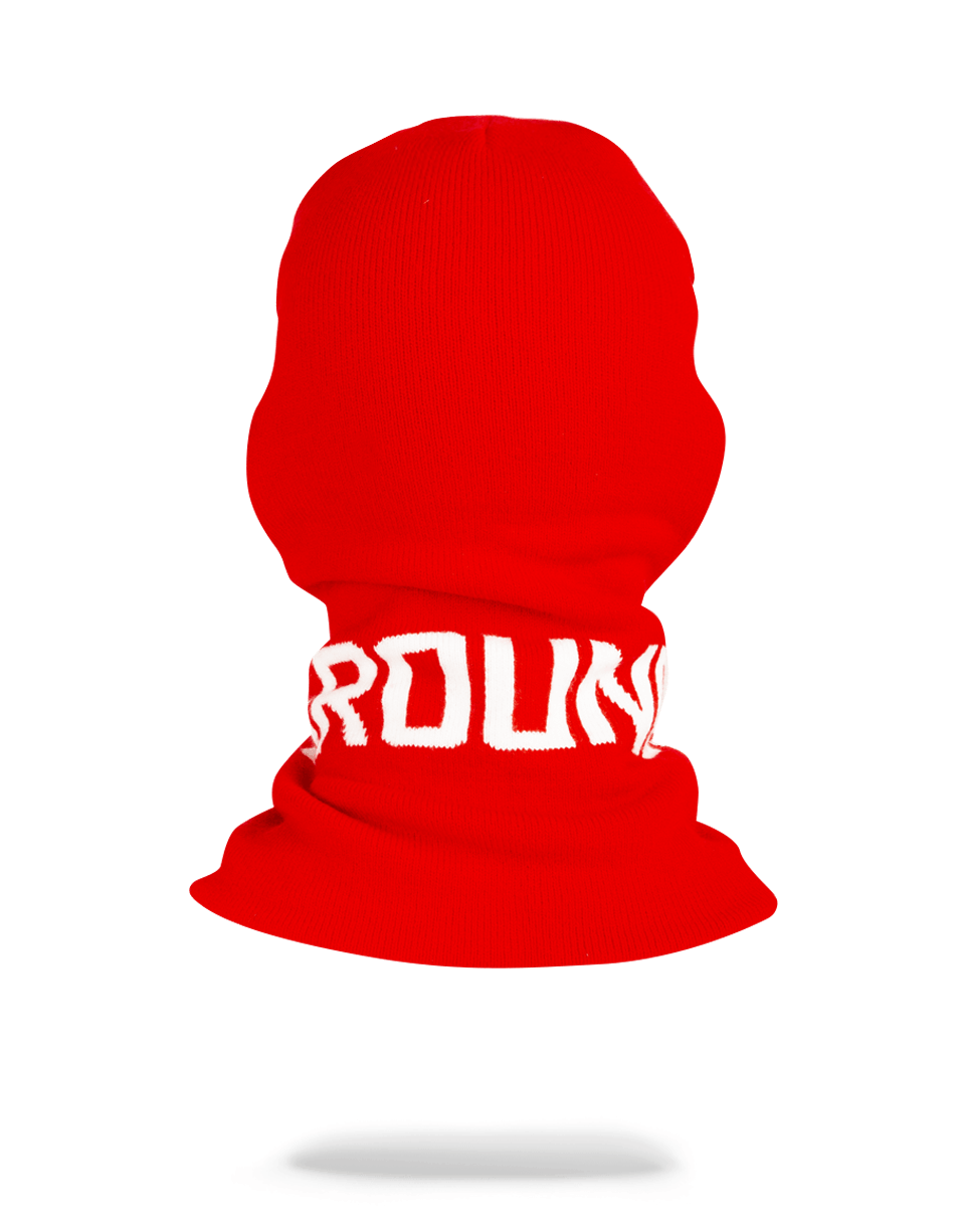 RED  LOGO SKI MASK