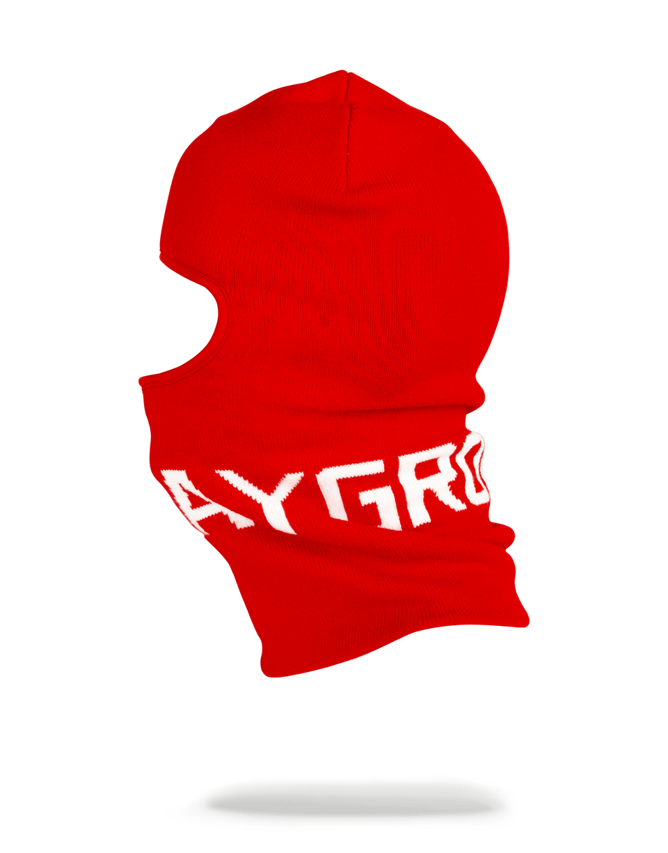 RED  LOGO SKI MASK