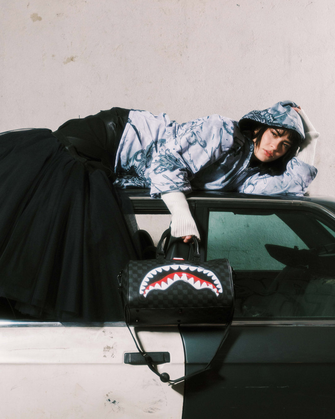 SHARKS IN PARIS HYPER PUFF MINI DUFFLE